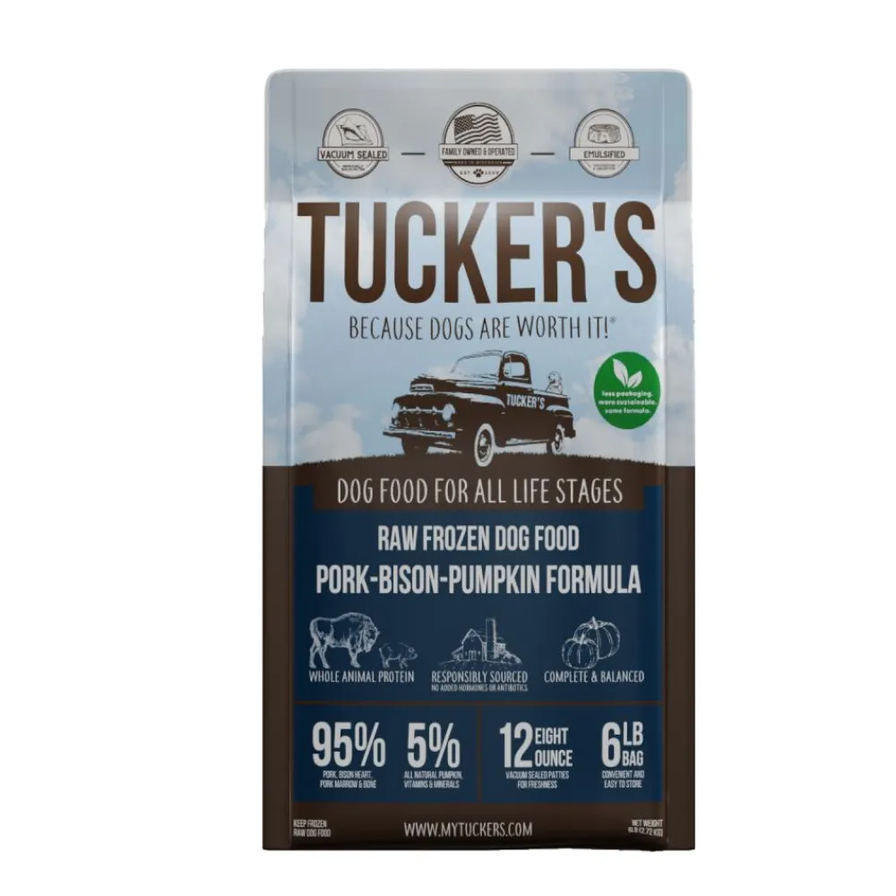 Tucker's Frozen Food^Complete & Balanced Pork, Bison & Pumpkin Raw Frozen Dog Food, 6-lb