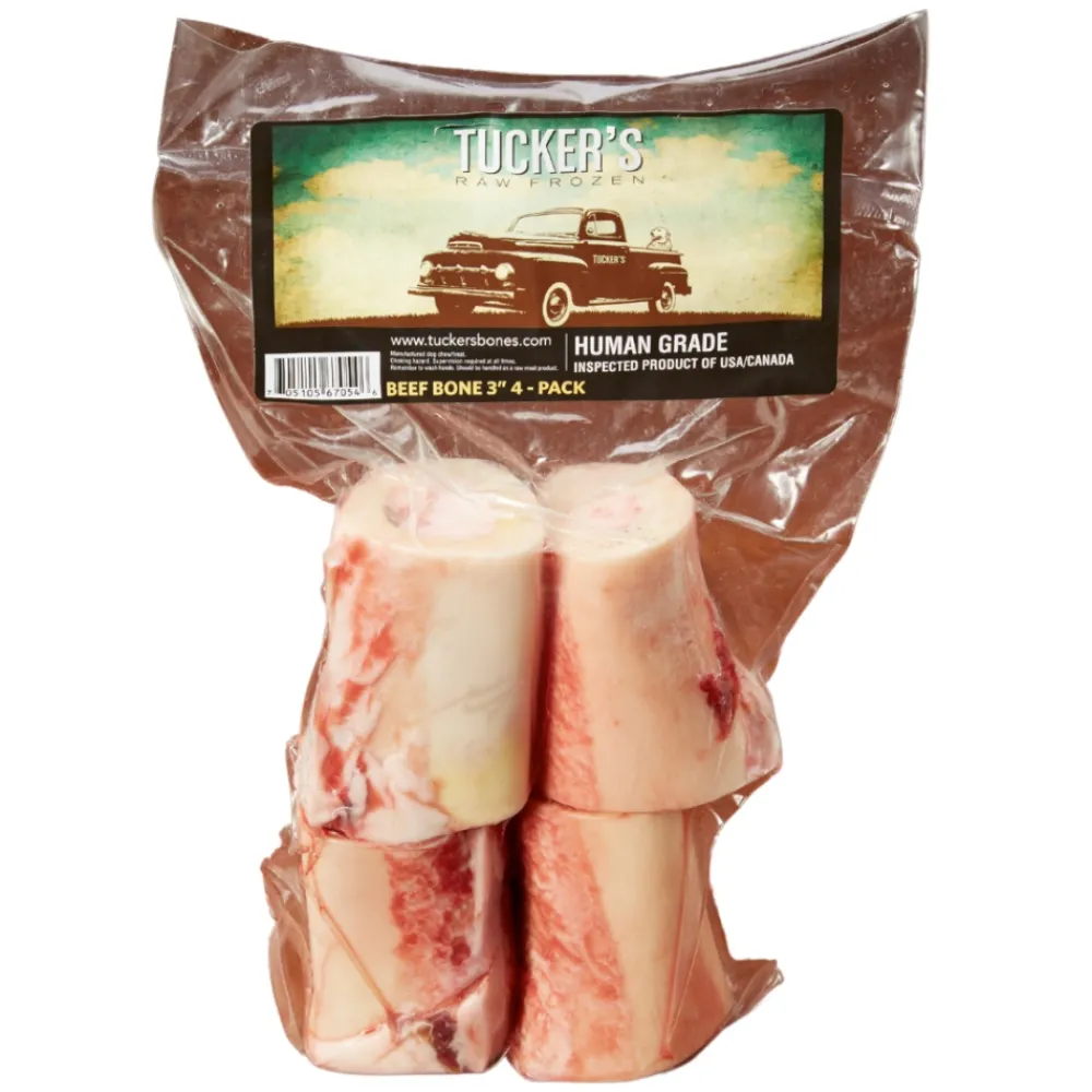 Tucker's Frozen Food^Raw Frozen Beef Bones Food for Dogs, 3-in, 4-pack