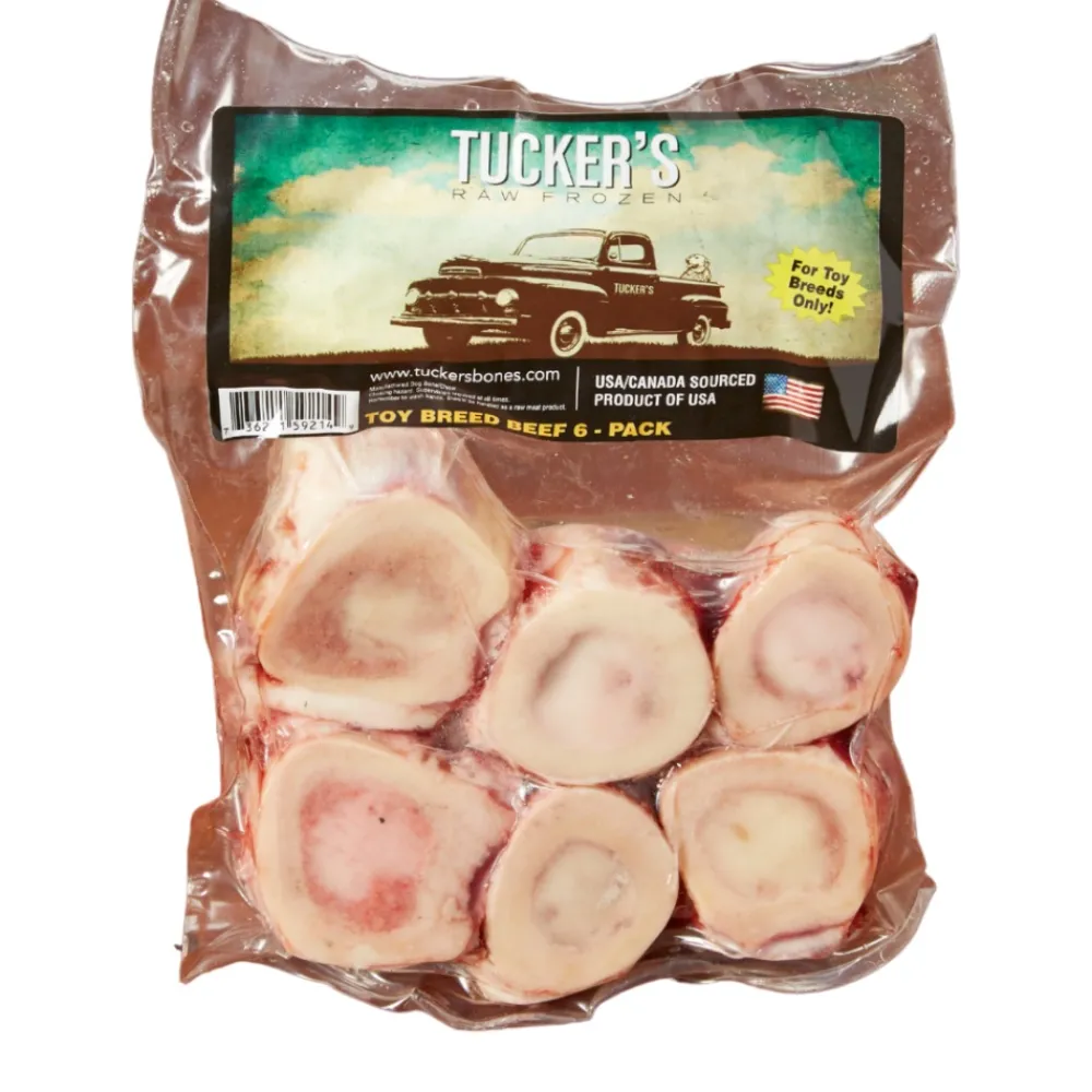 Tucker's Frozen Food^Raw Frozen Beef Bones Food for Toy Breed Dogs, 6-pack