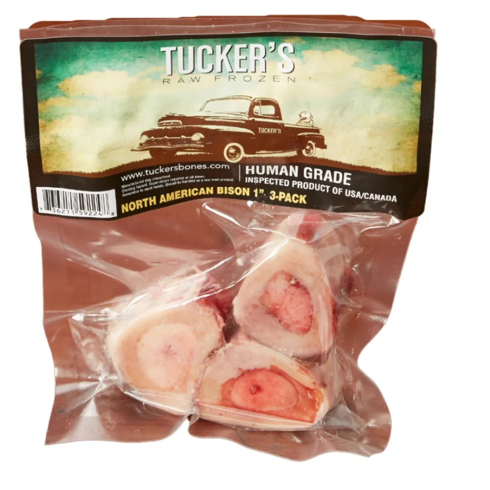 Tucker's Frozen Food^Raw Frozen Bison Bones Food for Dogs, 1-in, 3-pack