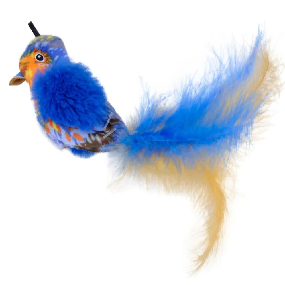 Turbo By Coastal Toys | Toys^Turbo Life-like Bird Cat Toy, Blue, 8-in