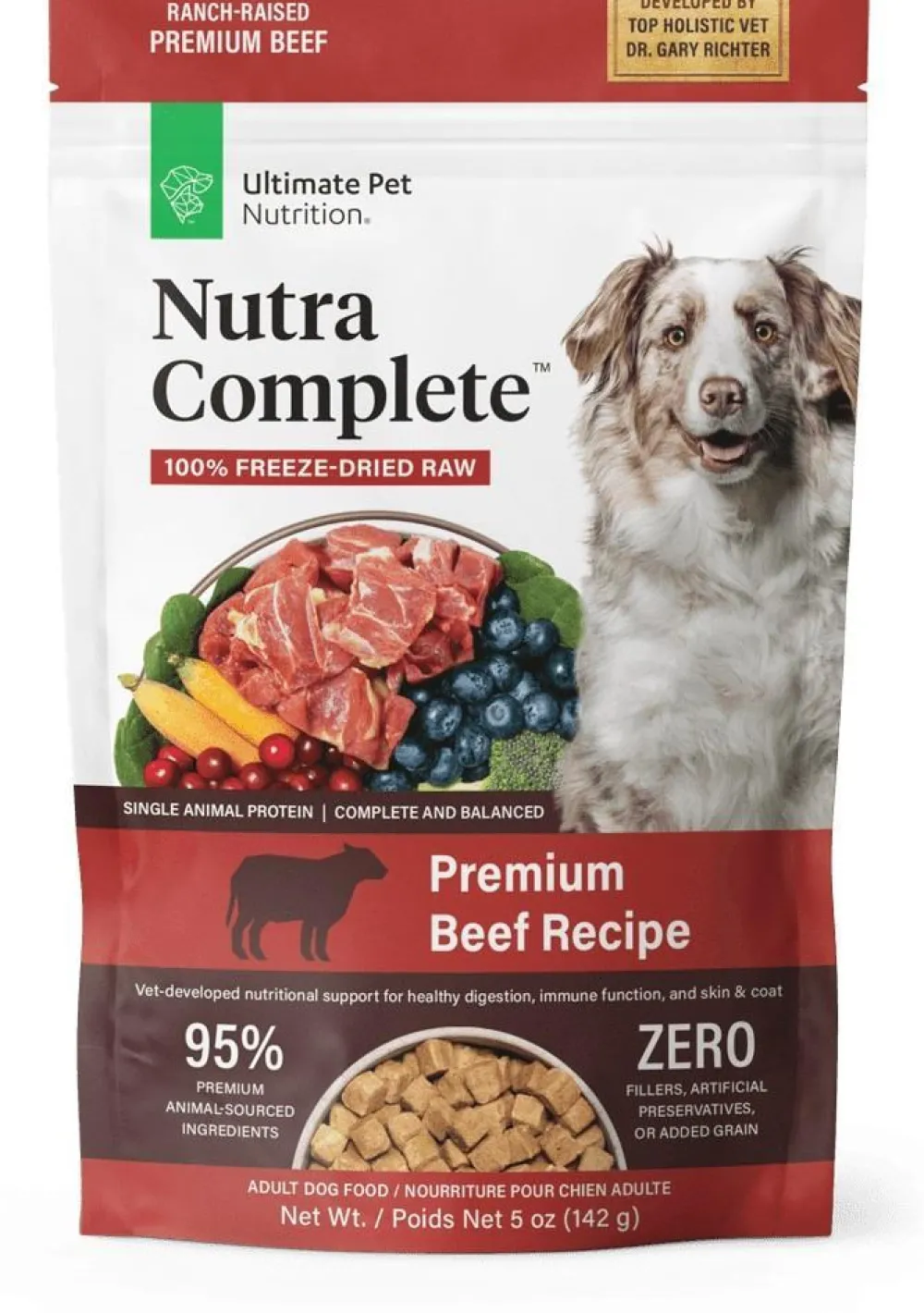 Ultimate Pet Nutrition Freeze-Dried Food^Nutra Complete Beef Freeze-Dried Raw Dog Food, 5-oz