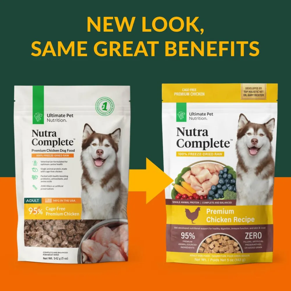 Ultimate Pet Nutrition Freeze-Dried Food^Nutra Complete Chicken Freeze-Dried Raw Dog Food, 5-oz