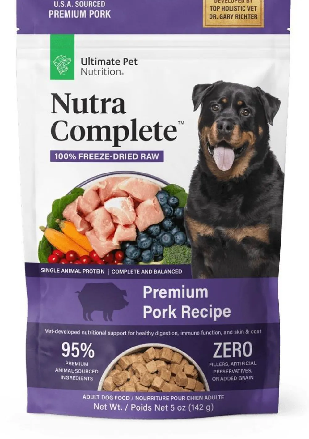 Ultimate Pet Nutrition Freeze-Dried Food^Nutra Complete Pork Freeze-Dried Raw Dog Food, 5-oz