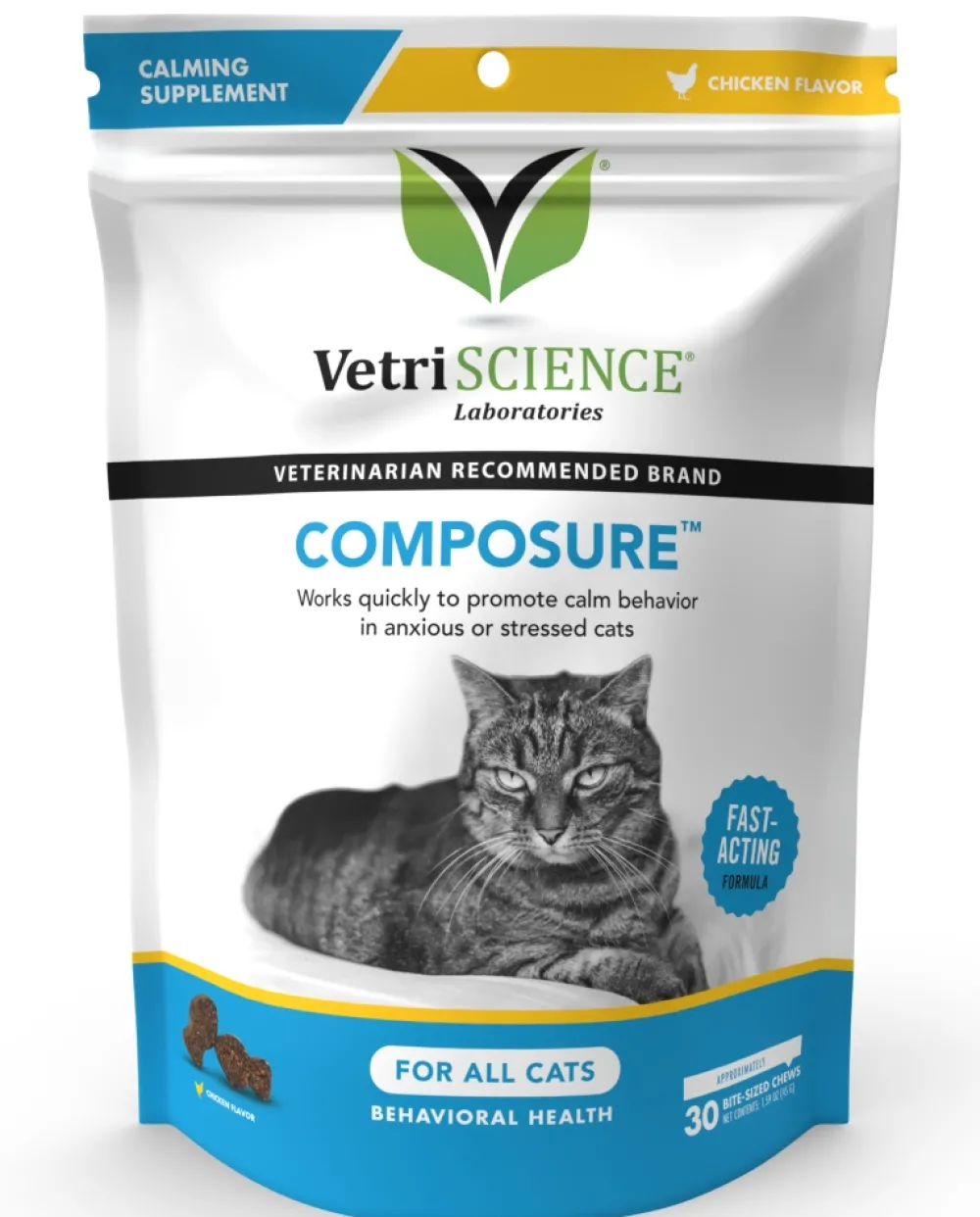 Vetriscience Healthcare | Healthcare^Composure Behavioral Health Bite-Sized Chicken Cat Chews, 30 count