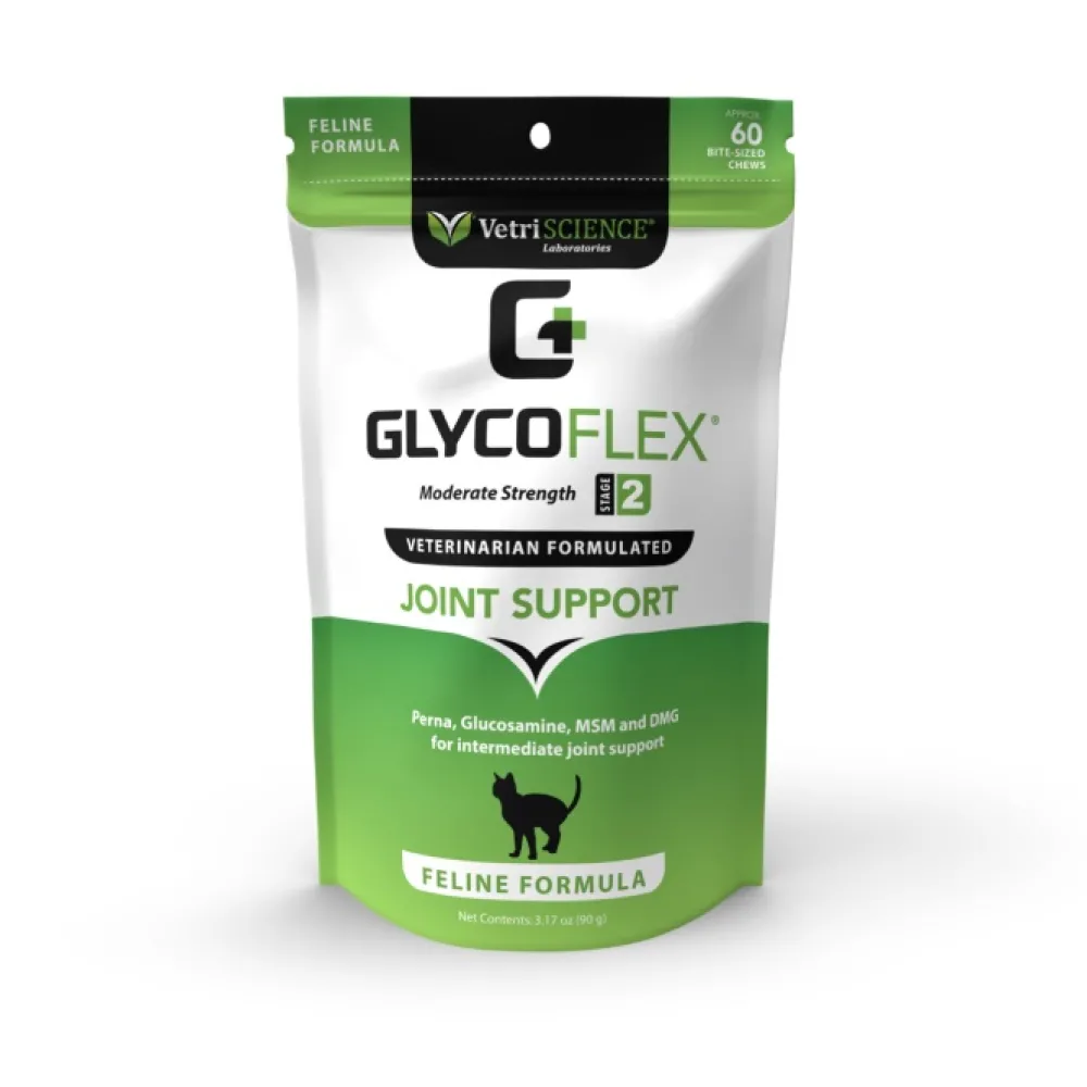 Vetriscience Healthcare | Healthcare^GlycoFlex Stage II Moderate Strength Joint Support Bite-Sized Cat Chews, 60 chews