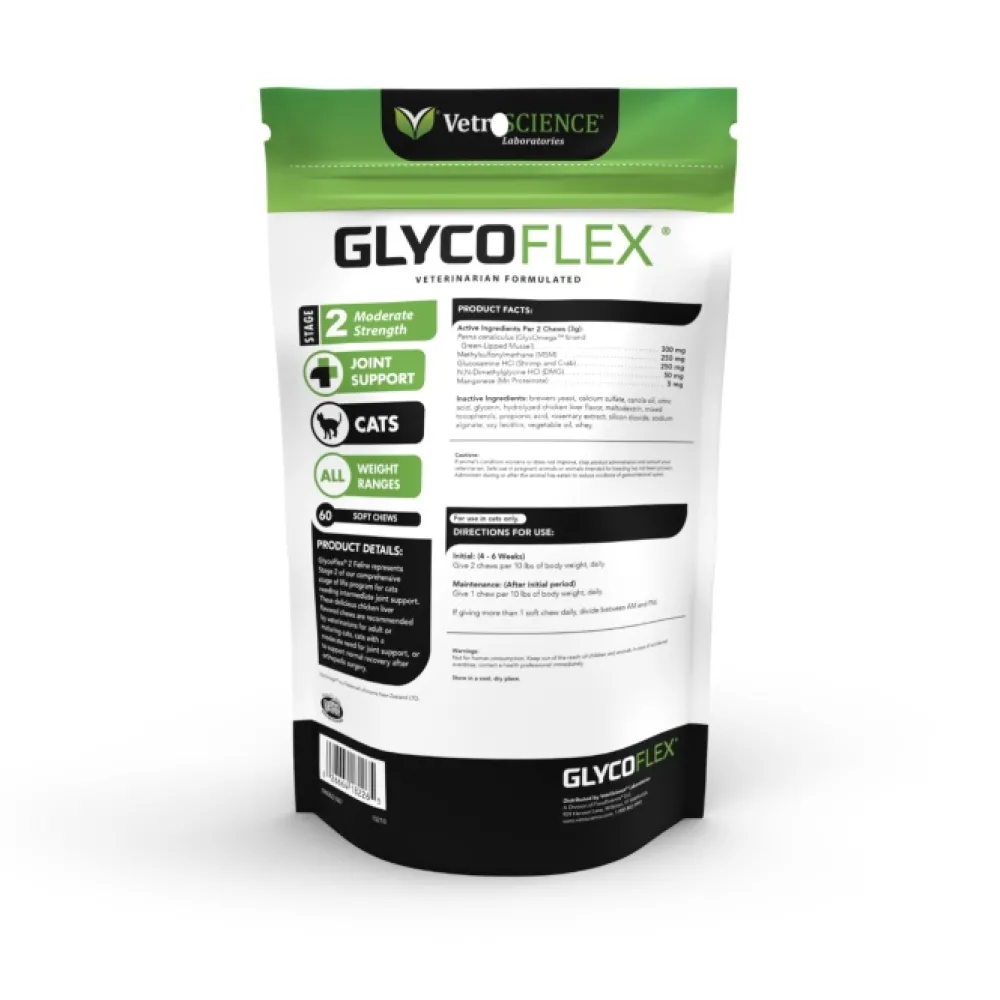 Vetriscience Healthcare | Healthcare^GlycoFlex Stage II Moderate Strength Joint Support Bite-Sized Cat Chews, 60 chews