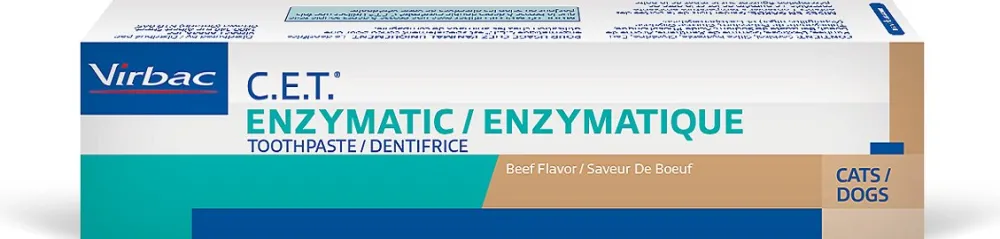 Virbac Dental Care | Dental Care^C.E.T. Enzymatic Beef Flavor Dog & Cat Toothpaste, 2.5-oz (70 g) tube