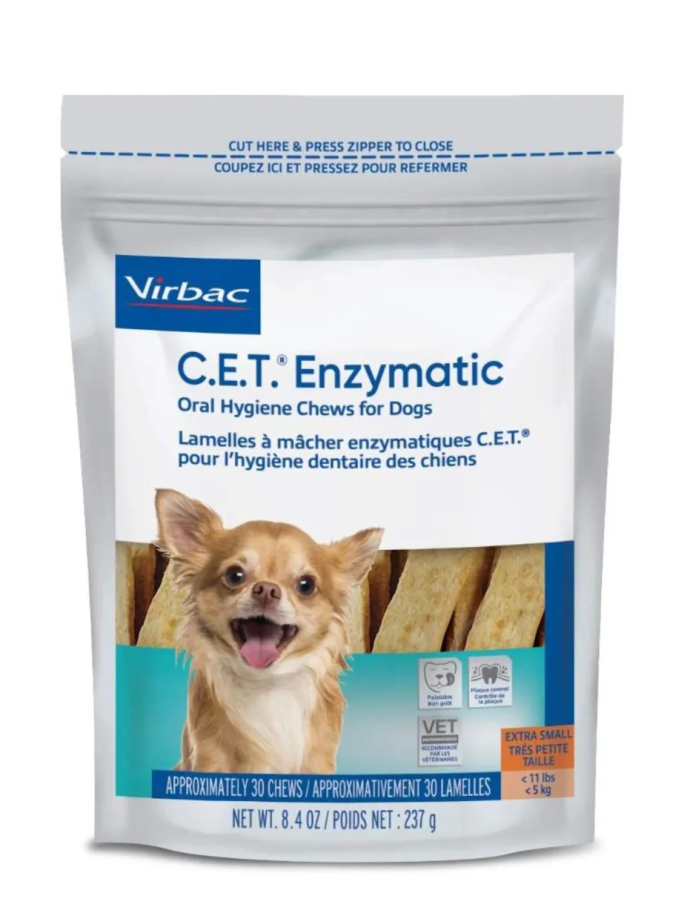 Virbac Dental & Hard Chews^C.E.T. Enzymatic Oral Hygiene Chews for Dogs, X-Small