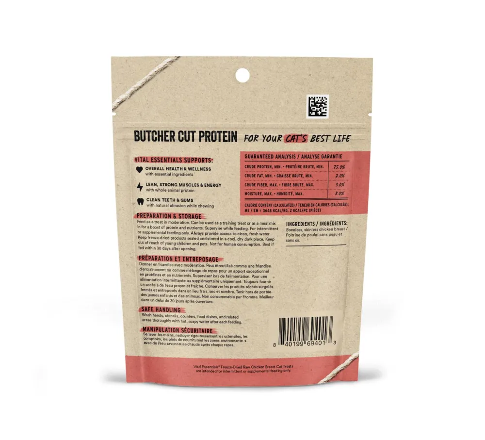 Vital Essentials Freeze-Dried Treats^Chicken Breast Freeze-Dried Raw Cat Treats, 1-oz