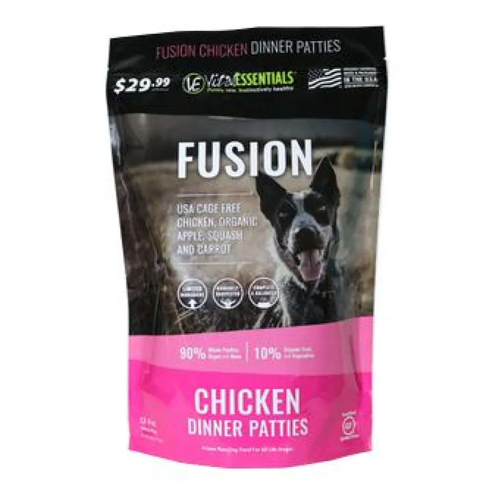 Vital Essentials Frozen Food^Fusion Chicken Dinner Patties Frozen Dog Food, 6-lb