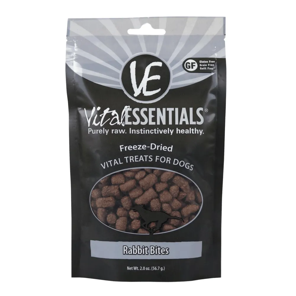 Vital Essentials Freeze-Dried Treats^Treats Rabbit Bites Freeze-Dried Dog Treats, 2-oz (**)