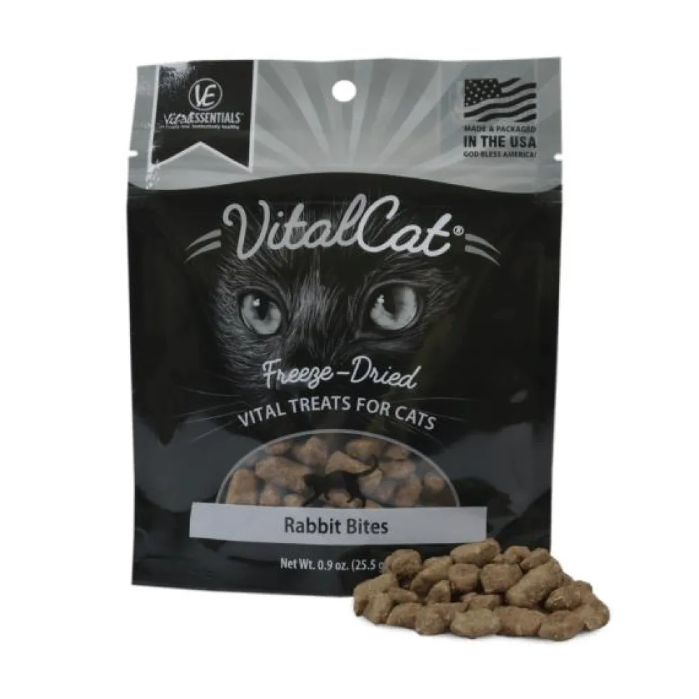 Vital Essentials Freeze-Dried Treats^VitalCat Rabbit Bites Freeze-Dried Cat Treats, 0.9-oz (**)