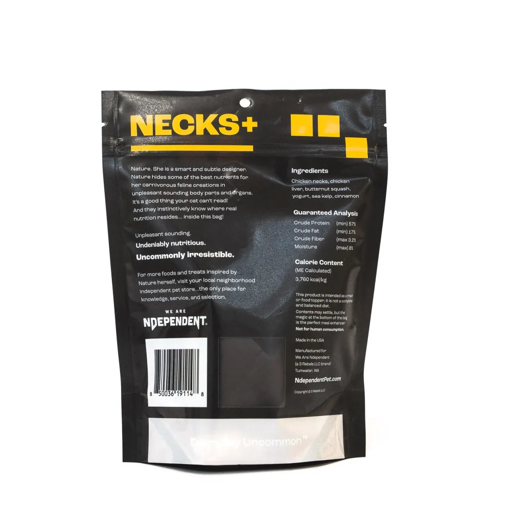 We Are Ndependent Freeze-Dried Treats^NECKS+ Ground Chicken Necks Freeze-Dried Cat Treats, 1.5-oz