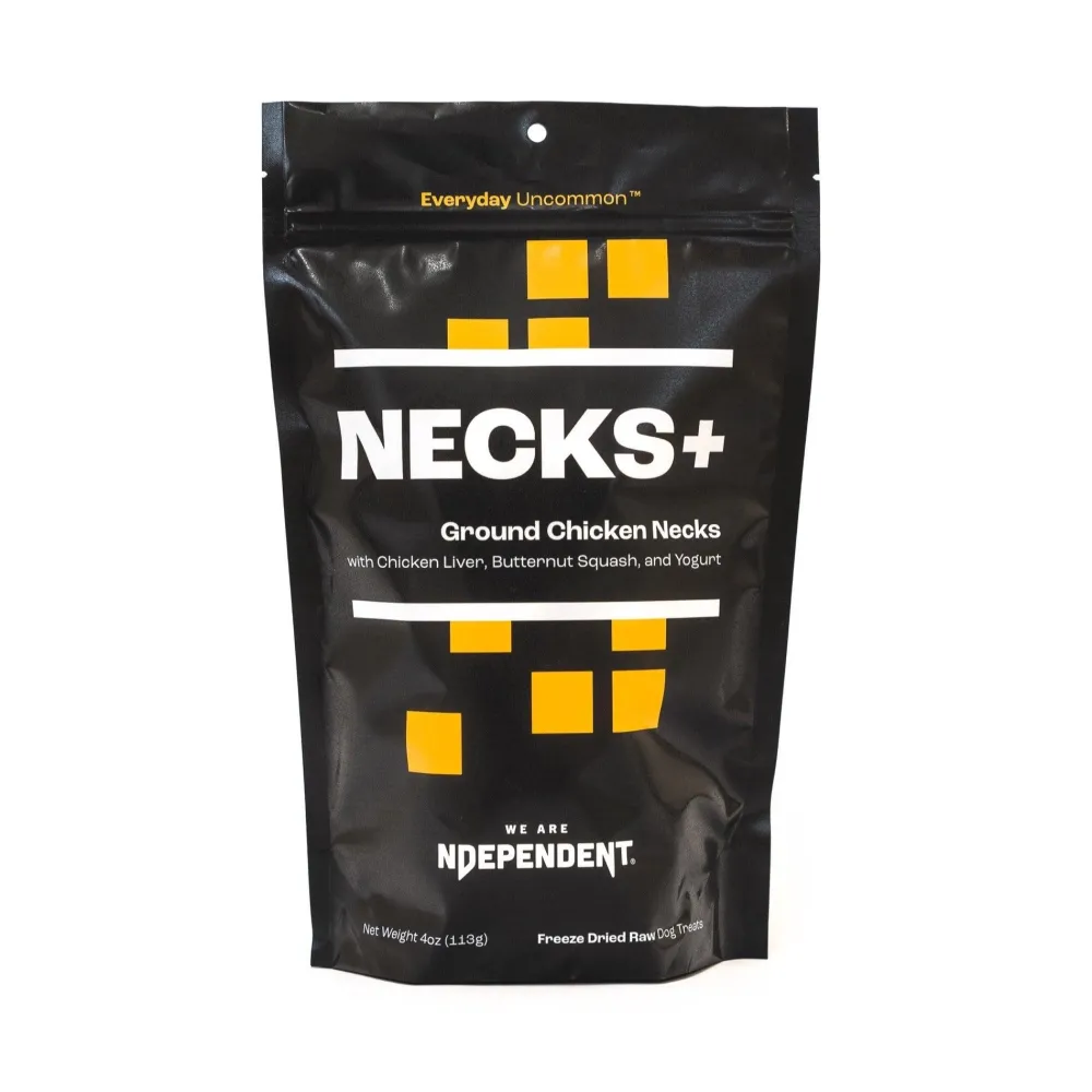 We Are Ndependent Freeze-Dried Treats^NECKS+ Ground Chicken Necks Freeze-Dried Dog Treats, 4-oz