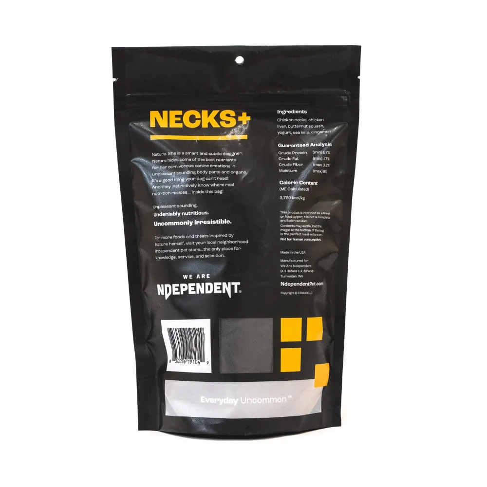 We Are Ndependent Freeze-Dried Treats^NECKS+ Ground Chicken Necks Freeze-Dried Dog Treats, 4-oz