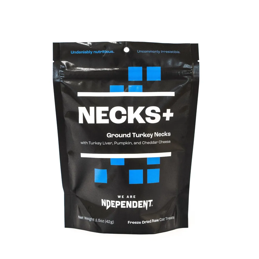 We Are Ndependent Freeze-Dried Treats^NECKS+ Ground Turkey Necks Freeze-Dried Cat Treats, 1.5-oz