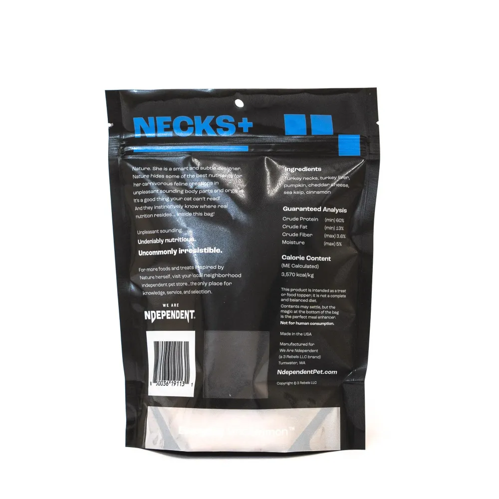 We Are Ndependent Freeze-Dried Treats^NECKS+ Ground Turkey Necks Freeze-Dried Cat Treats, 1.5-oz