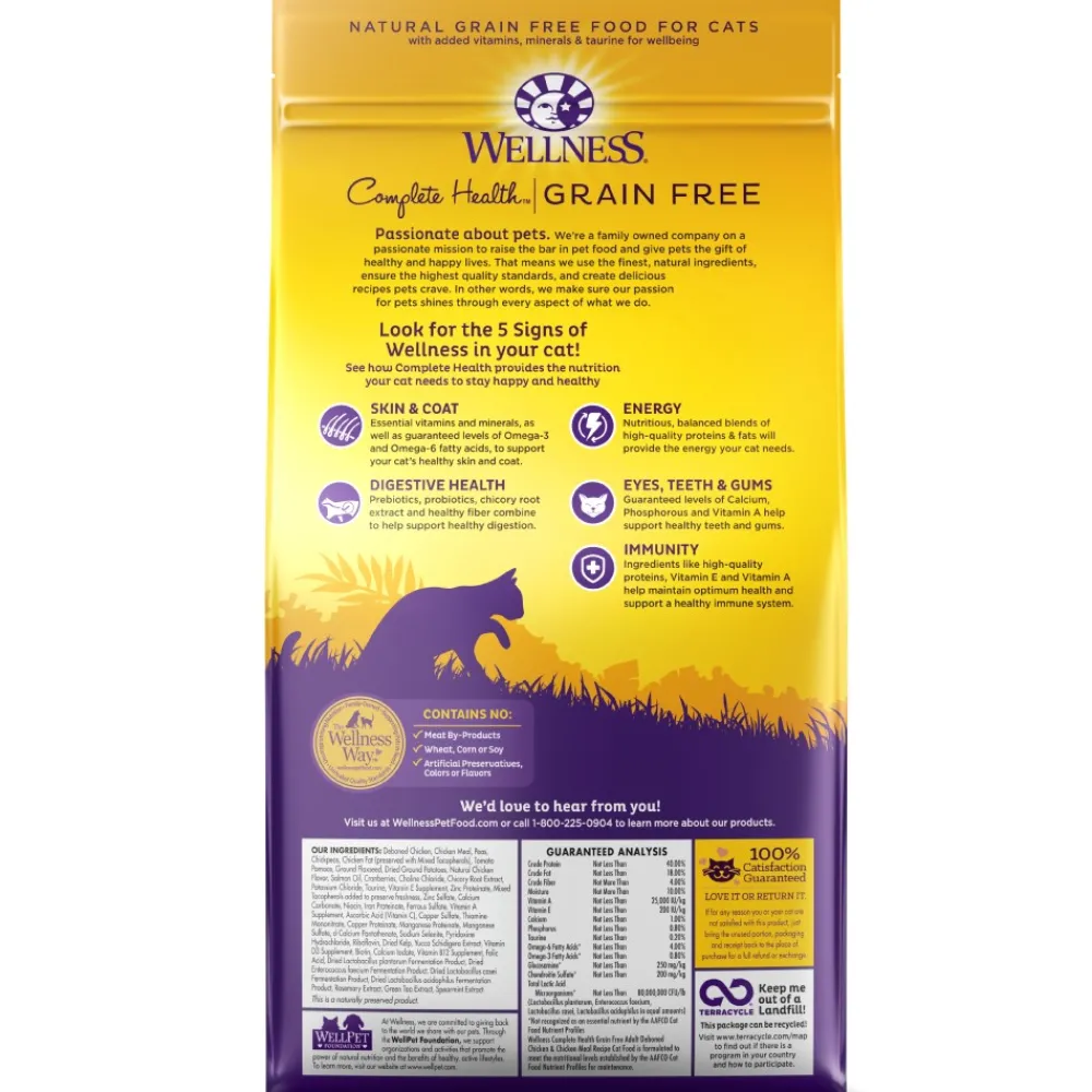 Wellness Dry Food^Complete Health Grain-Free Adult Chicken Dry Cat Food, 5.5-lb