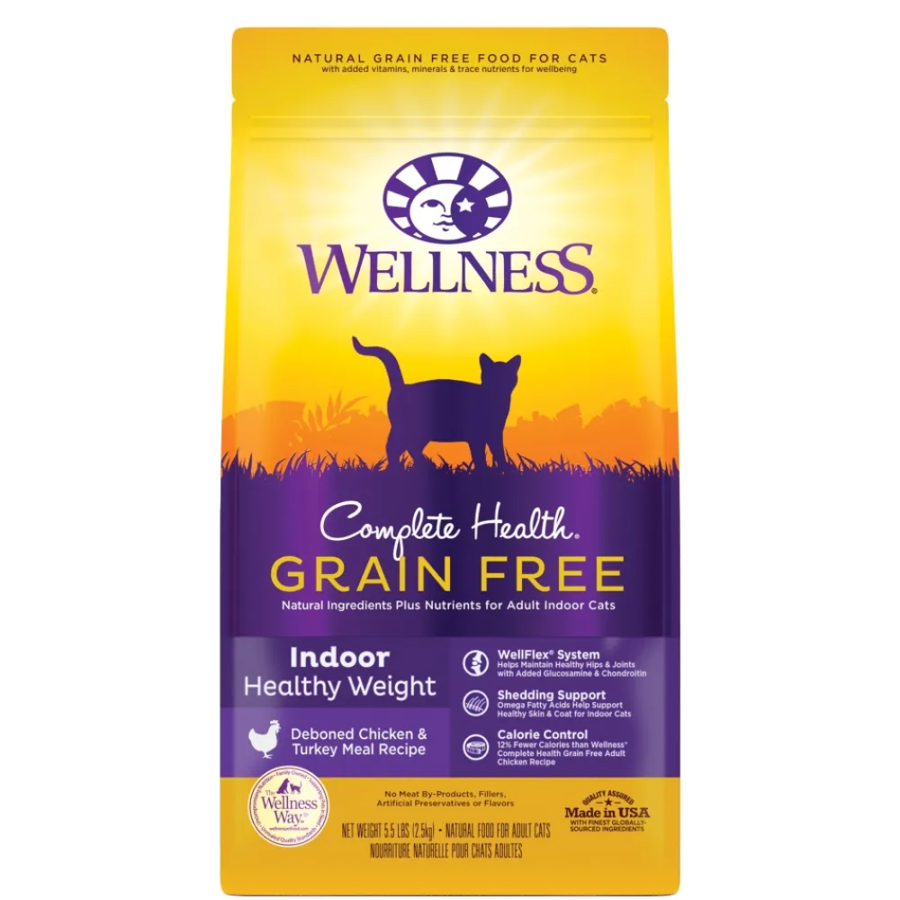 Wellness Dry Food^Complete Health Grain-Free Indoor Healthy Weight Chicken & Turkey Dry Cat Food, 5.5-lb