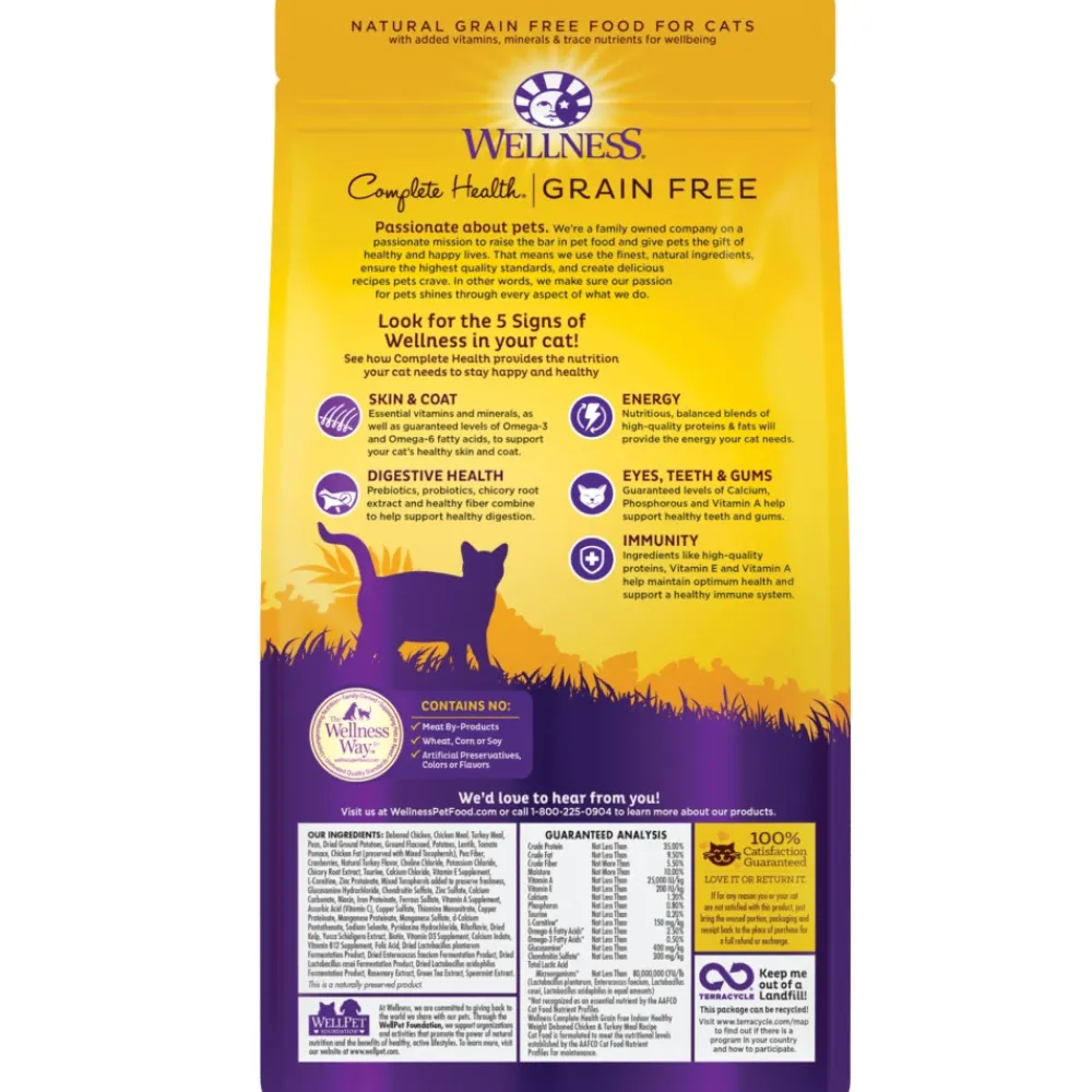 Wellness Dry Food^Complete Health Grain-Free Indoor Healthy Weight Chicken & Turkey Dry Cat Food, 5.5-lb