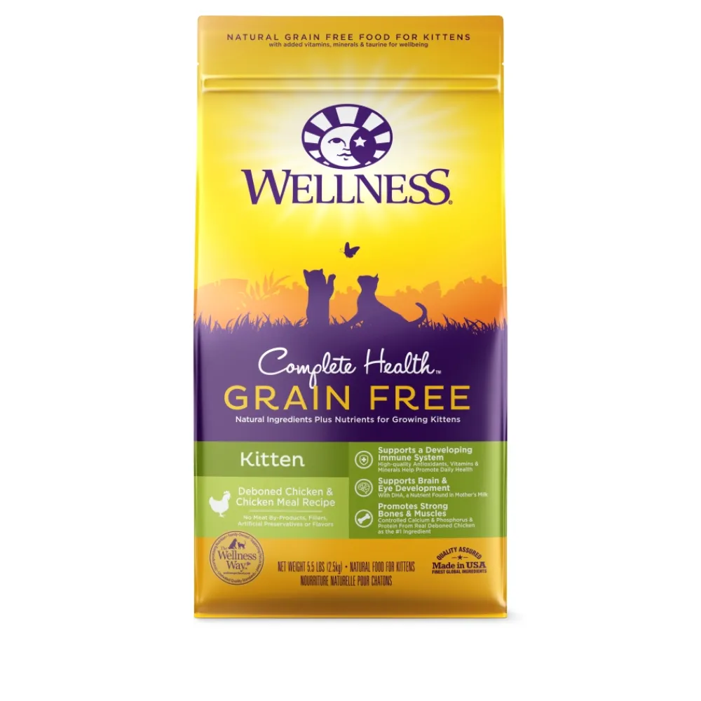 Wellness Dry Food^Complete Health Grain-Free Kitten Chicken Dry Cat Food, 5.5-lb