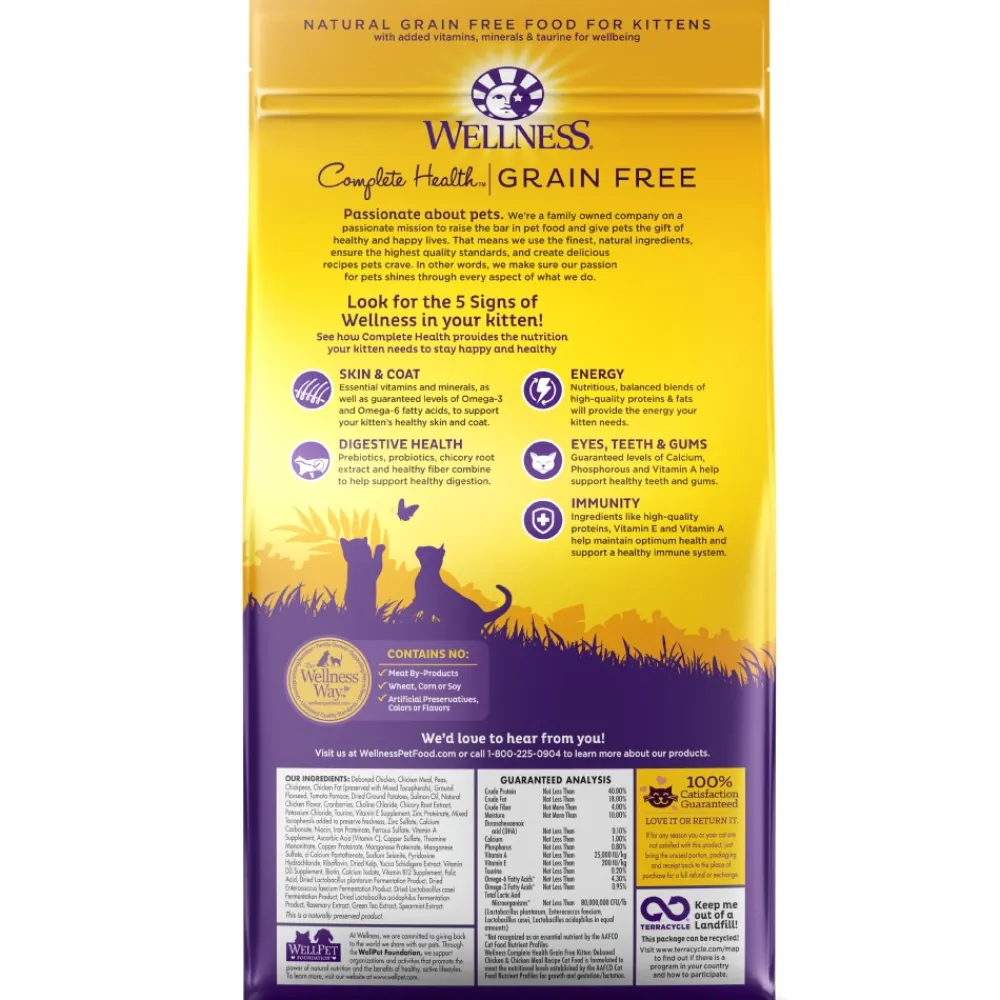 Wellness Dry Food^Complete Health Grain-Free Kitten Chicken Dry Cat Food, 5.5-lb