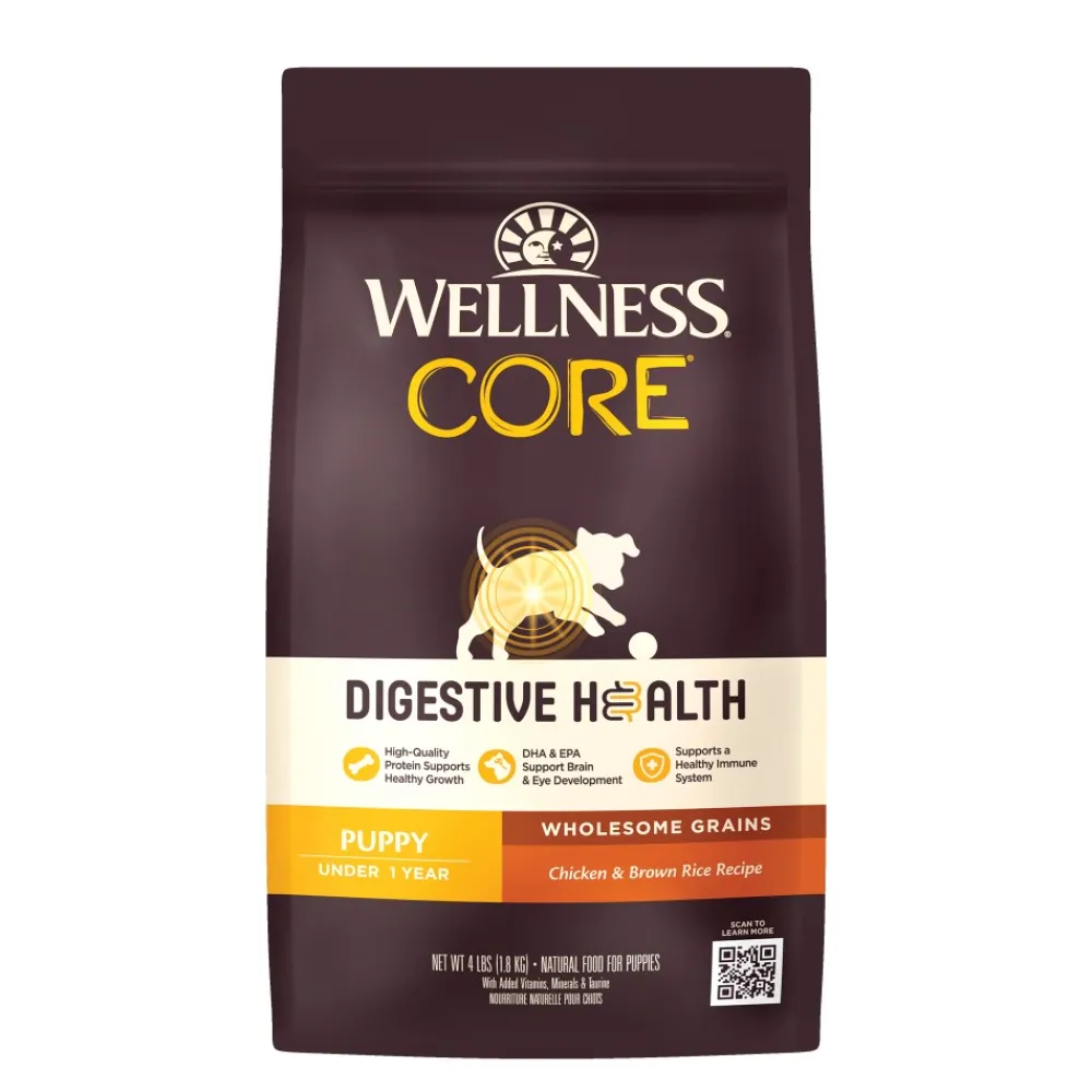 Wellness Dry Food^CORE Digestive Health Puppy Chicken & Brown Rice Dry Dog Food, 4-lb
