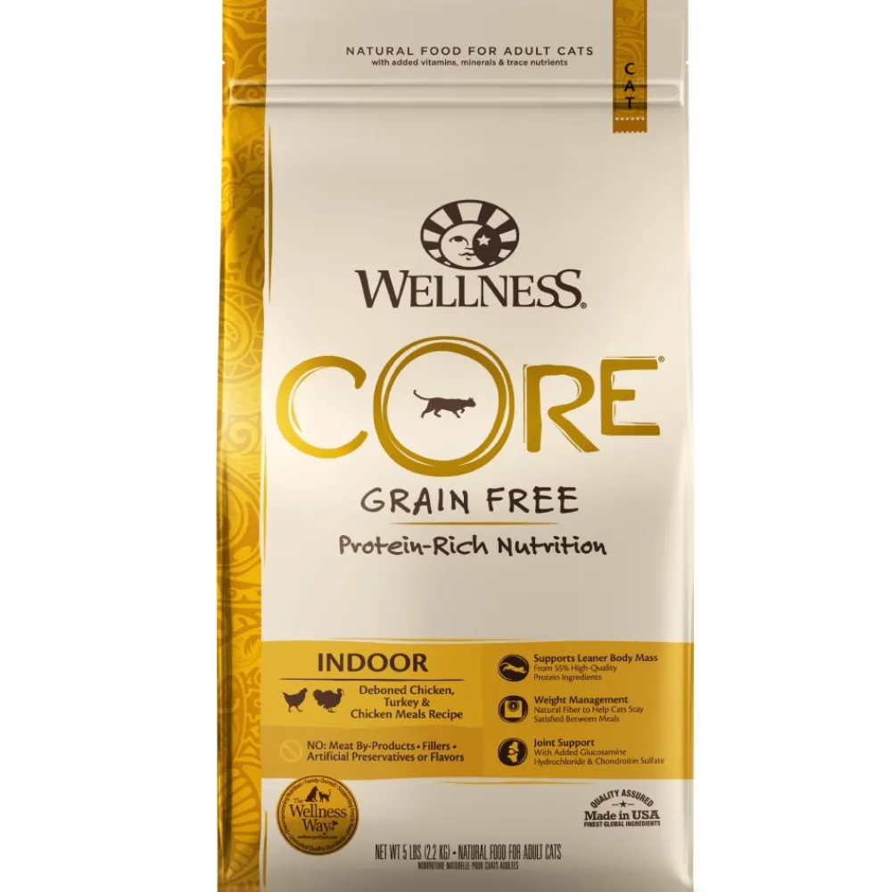 Wellness Dry Food^CORE Grain-Free Indoor Chicken & Turkey Dry Cat Food, 5-lb