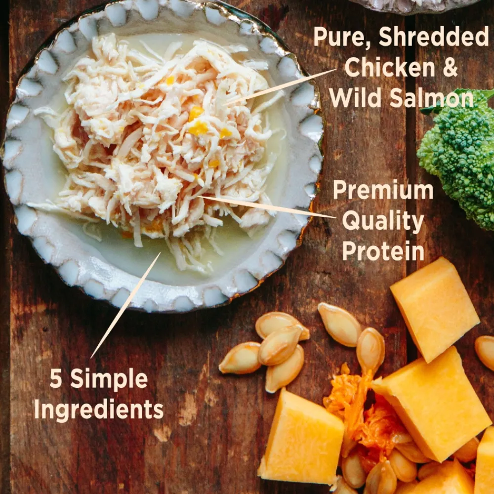 Wellness Food Toppings^CORE Simply Shreds Grain-Free Chicken, Wild Salmon & Pumpkin Wet Dog Food Topper, 2.8-oz