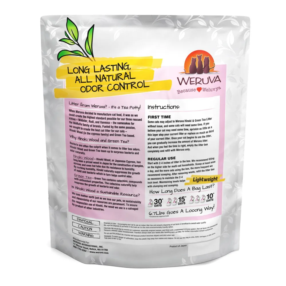 Weruva Litter & Accessories | Litter & Accessories^with Hinoki Wood & Green Tea Cat Litter, 6.7-lb