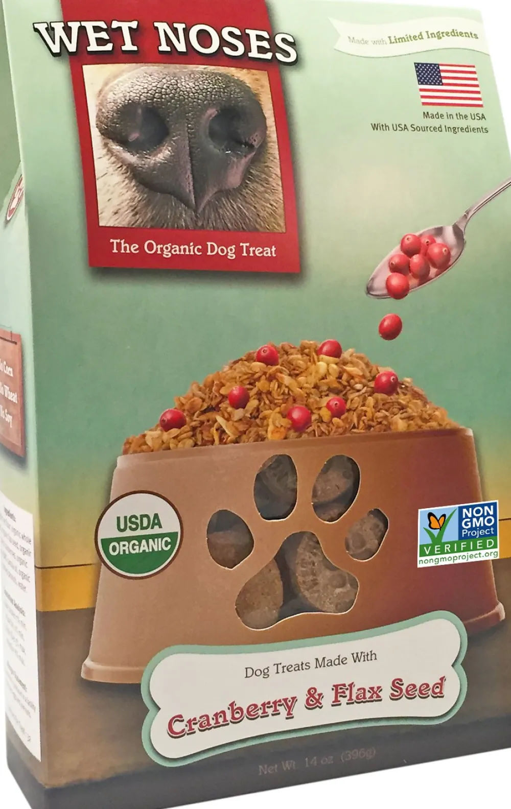 Wet Noses Biscuits & Crunchy Treats^Cranberry & Flax Seed Dog Treats, 14-oz box