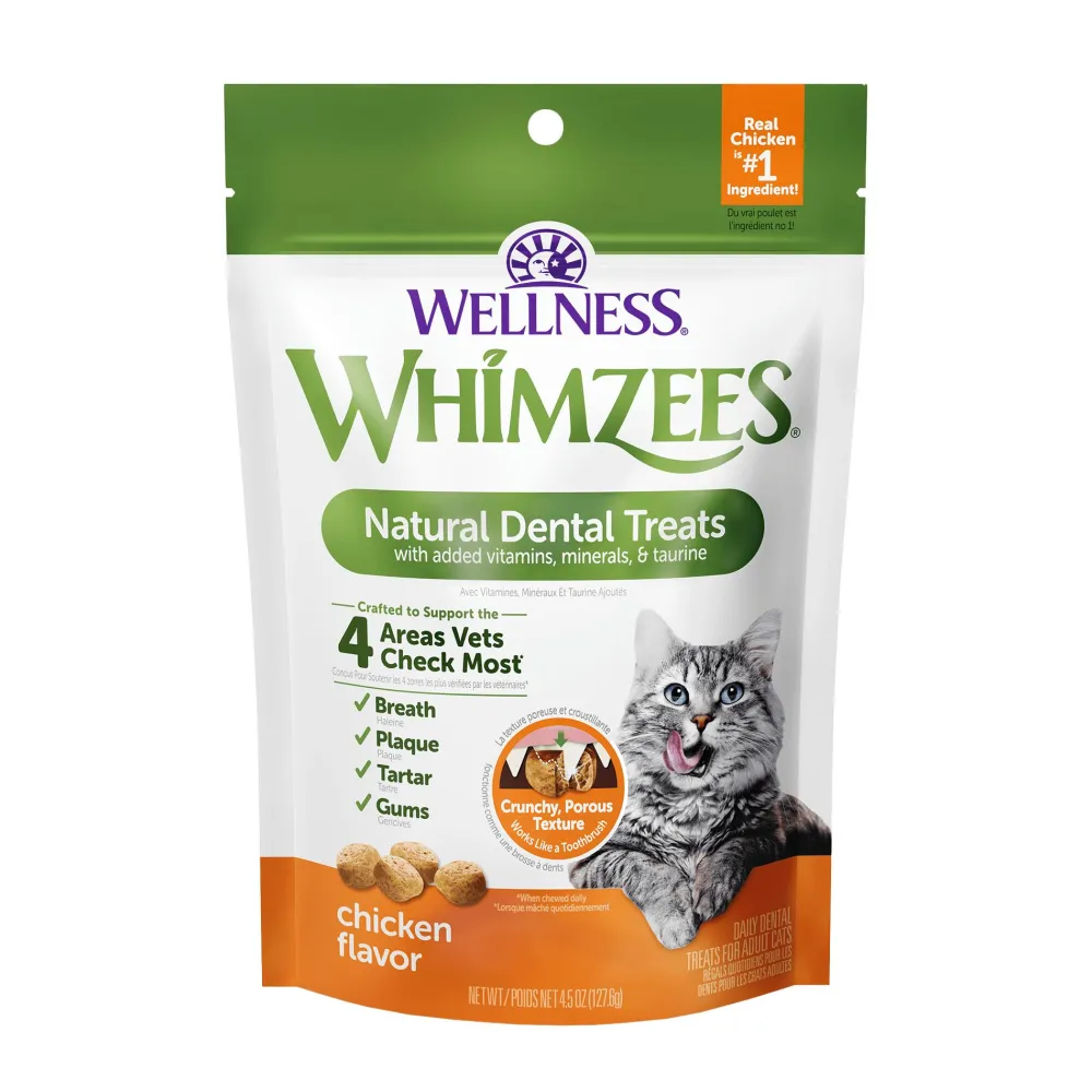 Whimzees Crunchy Treats^Natural Dental Chicken Cat Treats, 2-oz
