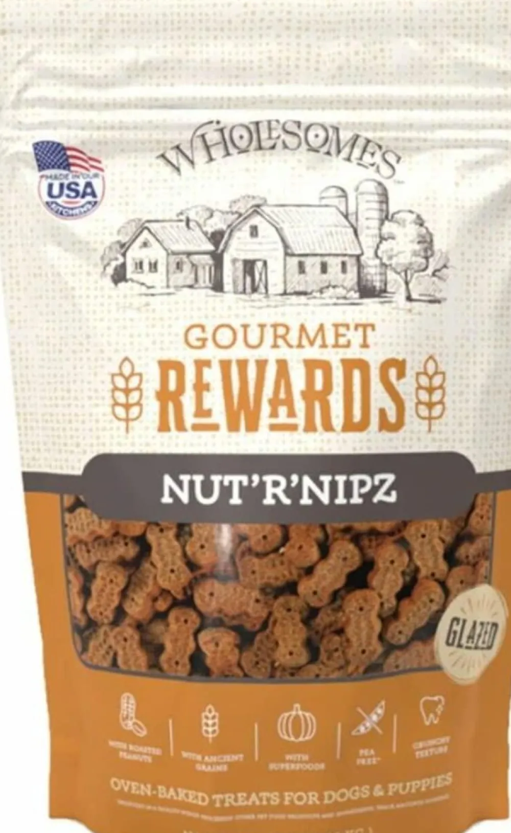Wholesomes Biscuits & Crunchy Treats^Gourmet Rewards Nut’R’Nipz Dog Treats, 2-lb