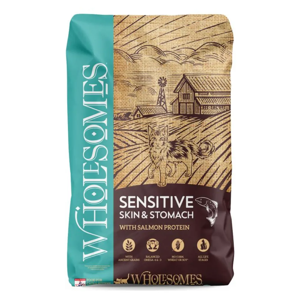 Wholesomes Dry Food^Sensitive Skin & Stomach with Salmon Dry Cat Food, 10-lb