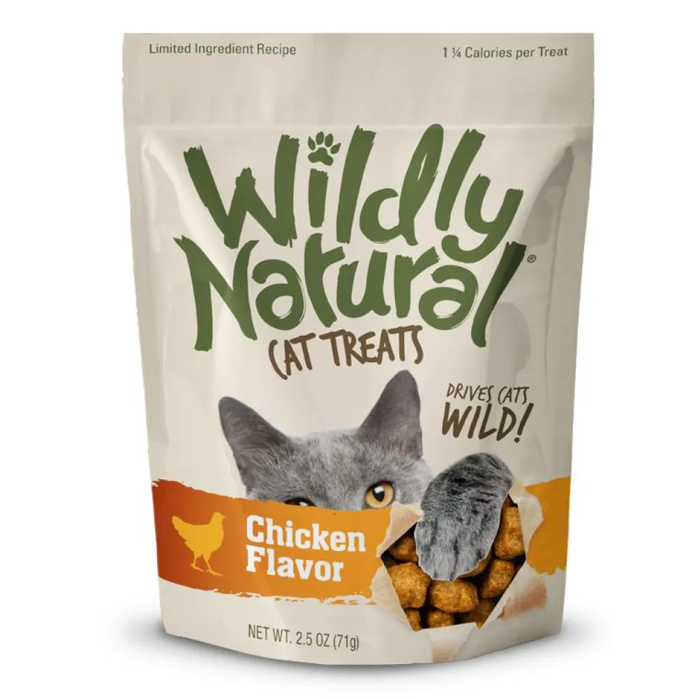 Wildly Natural Crunchy Treats^Chicken Flavor Cat Treats, 2.5-oz