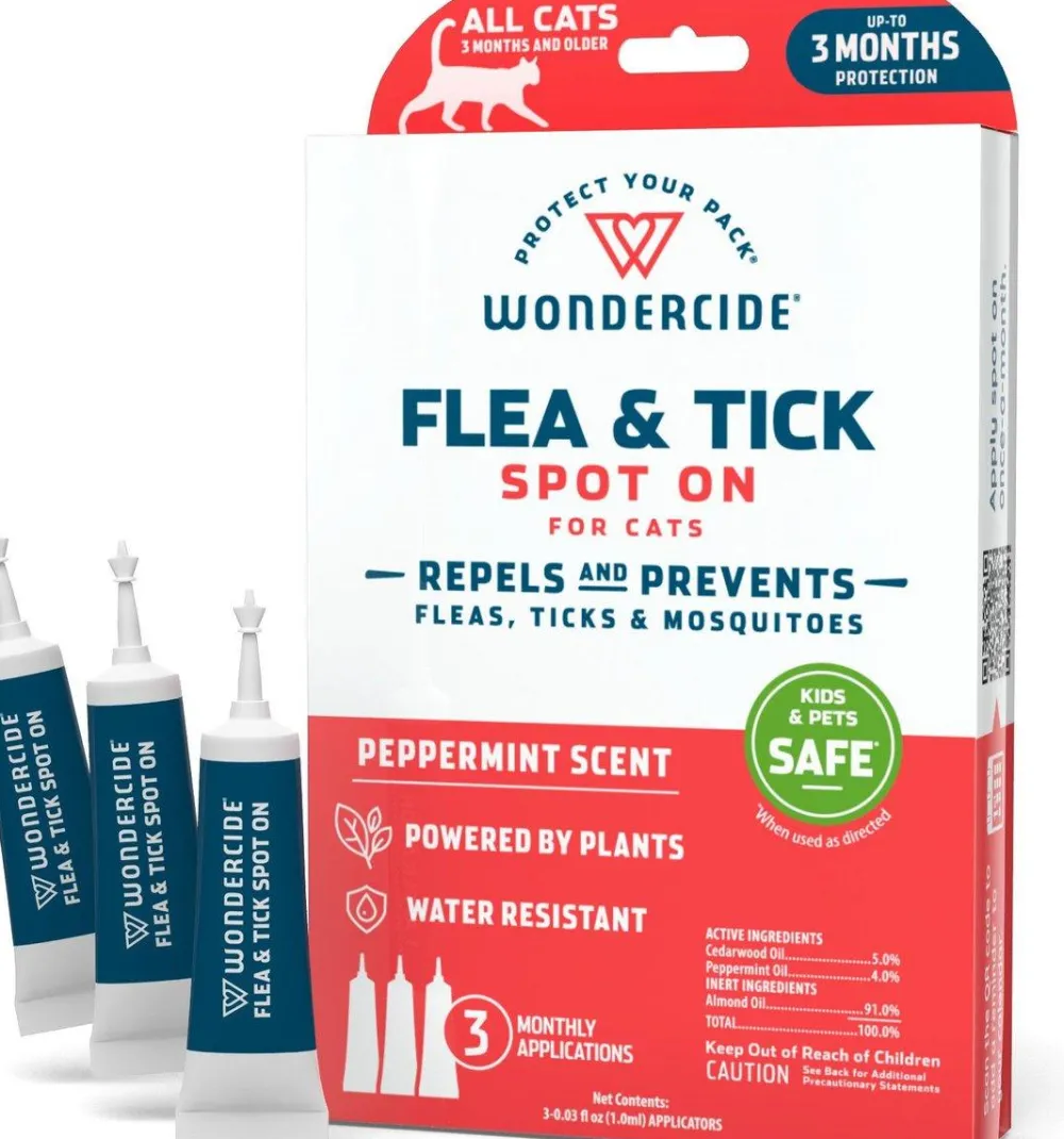 Wondercide Flea & Tick | Flea & Tick^Flea & Tick Spot On Peppermint Scent for Cats, 3-dose