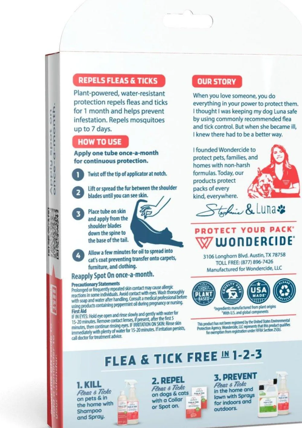 Wondercide Flea & Tick | Flea & Tick^Flea & Tick Spot On Peppermint Scent for Cats, 3-dose