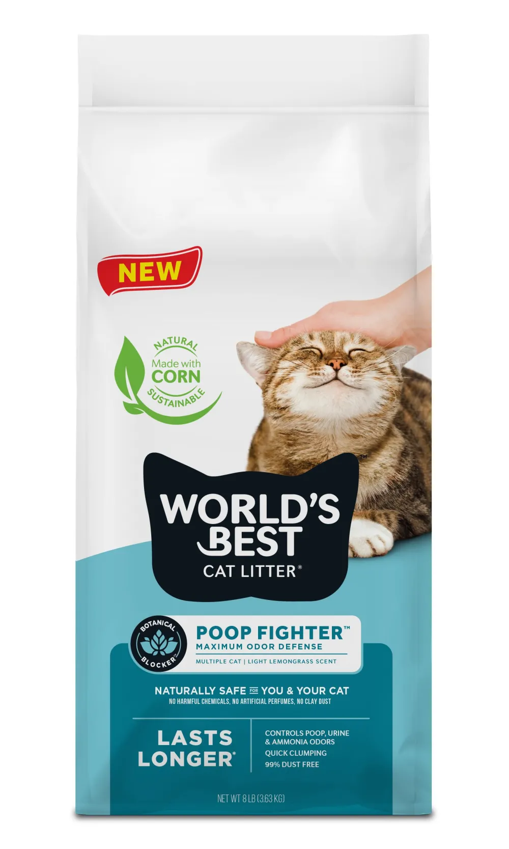 World's Best Litter & Accessories | Litter & Accessories^Poop Fighter Maximum Odor Defense Scented Clumping Cat Litter, 8-lb