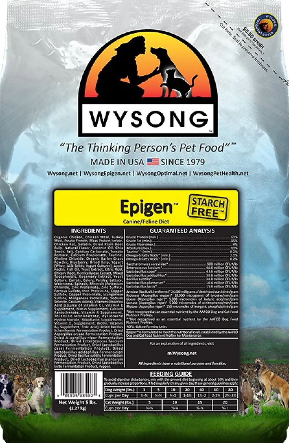 Wysong Dry Food^Epigen Starch-Free Chicken Formula Grain-Free Dry Dog & Cat Food, 5-lb