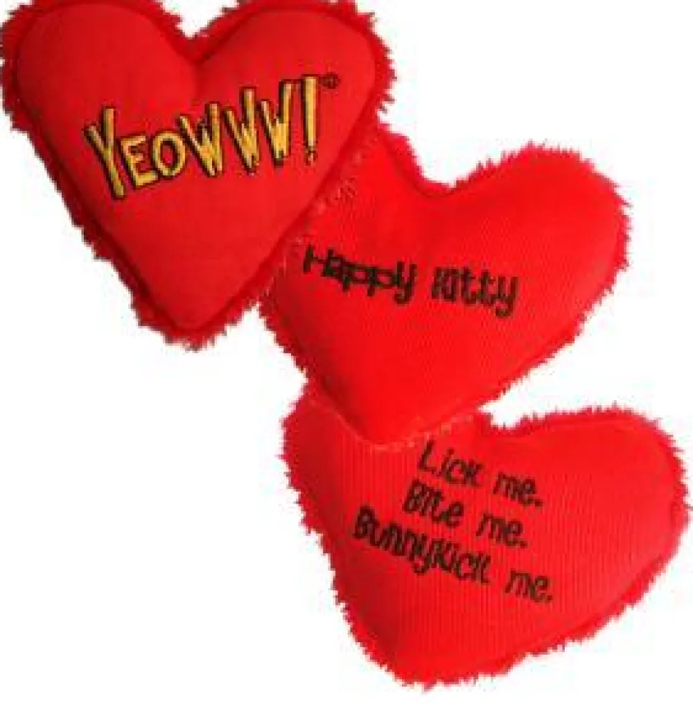 Yeowww! Toys | Toys^Hearrrt Attack Catnip Cat Toy, Happy Kitty