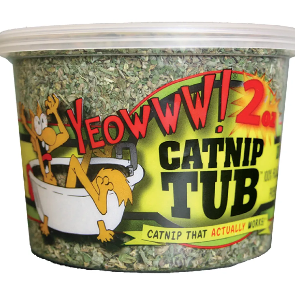 Yeowww! Catnip & Pet Grass Treats^Organic Catnip Tub Cat Treat, 2-oz