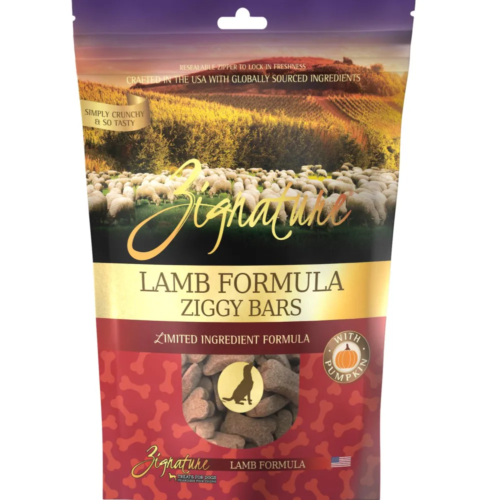 Zignature Biscuits & Crunchy Treats^Lamb Formula Ziggy Bars Dog Treats, 12-oz