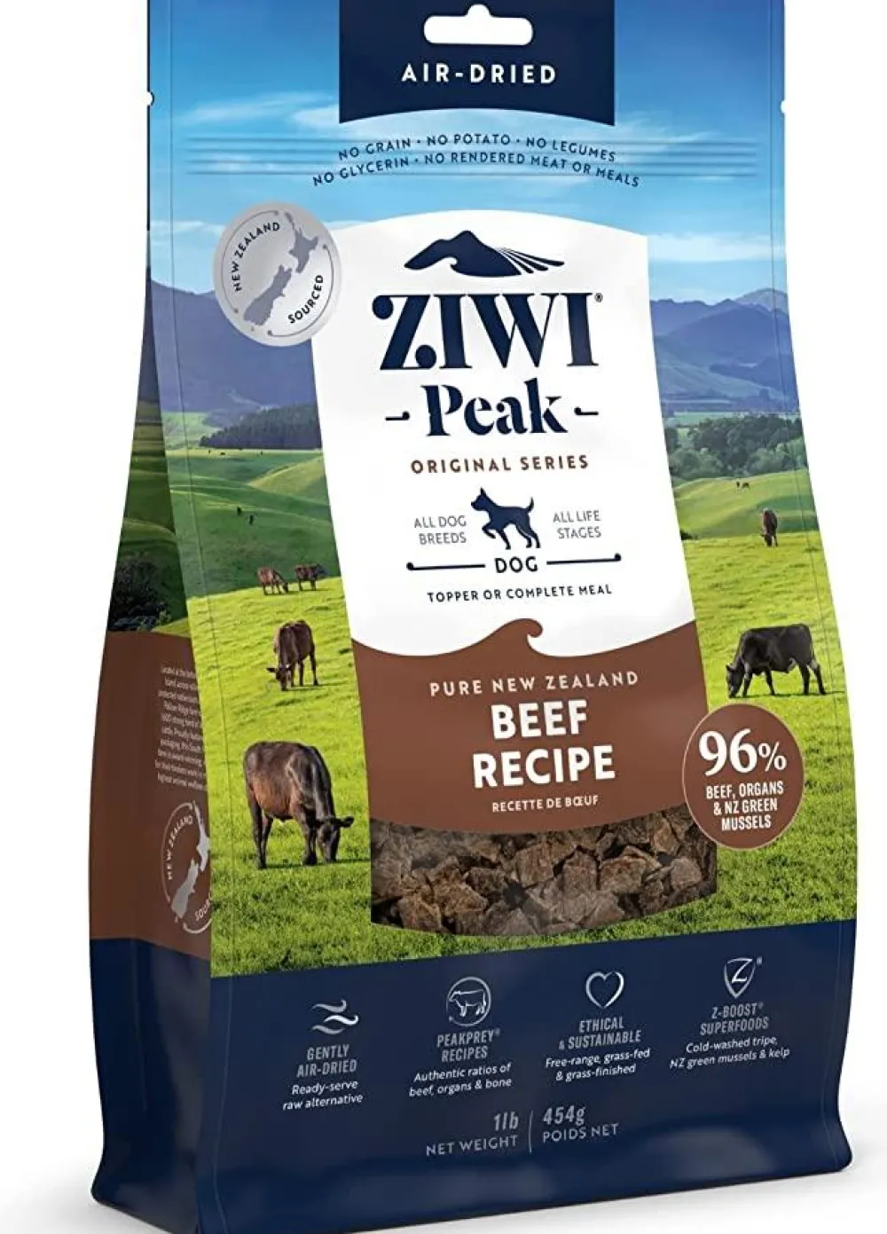 Ziwi Air-Dried & Dehydrated Food^Peak Beef Recipe Air-Dried Dog Food, 16-oz | 454-g