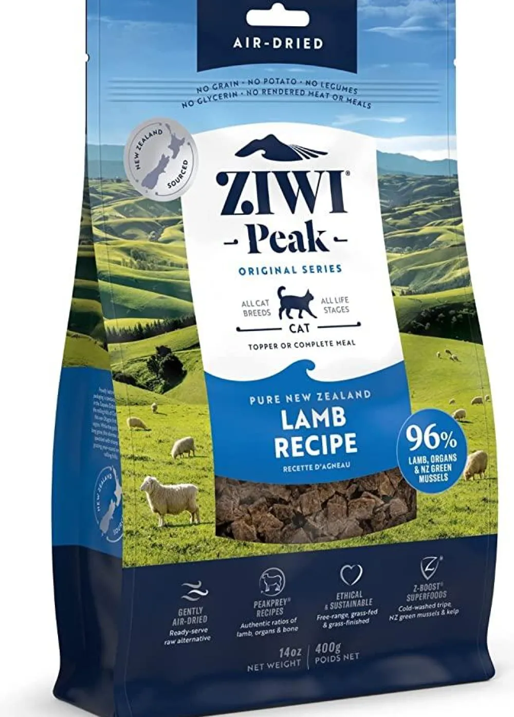 Ziwi Air-Dried & Dehydrated Food^Peak Lamb Recipe Air-Dried Cat Food, 14-oz | 400-g