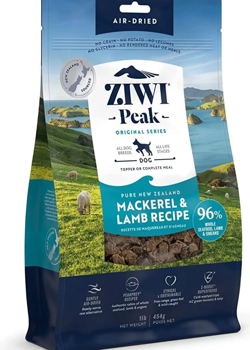 Ziwi Air-Dried & Dehydrated Food^Peak Mackerel & Lamb Recipe Air-Dried Dog Food, 16-oz | 454-g