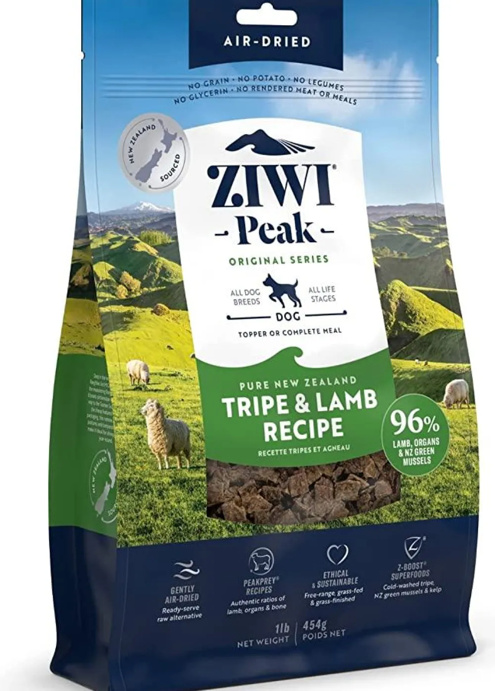 Ziwi Air-Dried & Dehydrated Food^Peak Tripe & Lamb Recipe Air-Dried Dog Food, 16-oz | 454-g