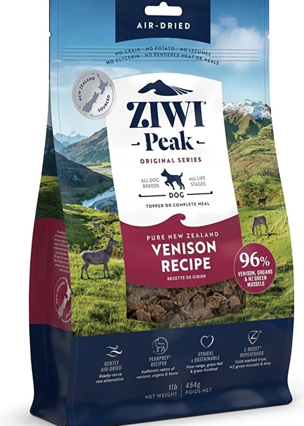 Ziwi Air-Dried & Dehydrated Food^Peak Venison Recipe Air-Dried Dog Food, 16-oz | 454-g