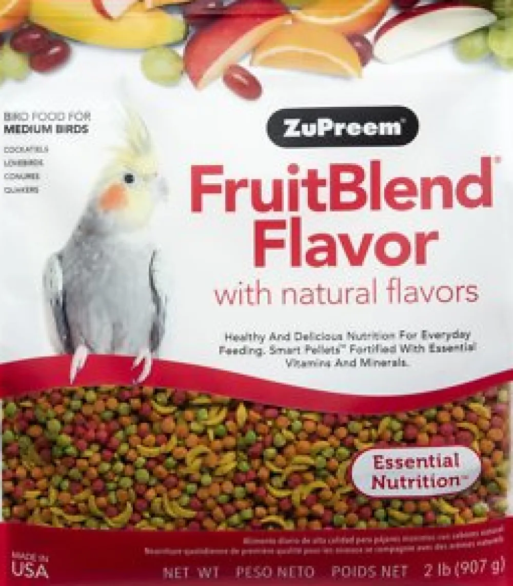 Zupreem Cockatiel & Cockatoo^FruitBlend with Natural Fruit Flavors Medium Bird Food, 2-lb
