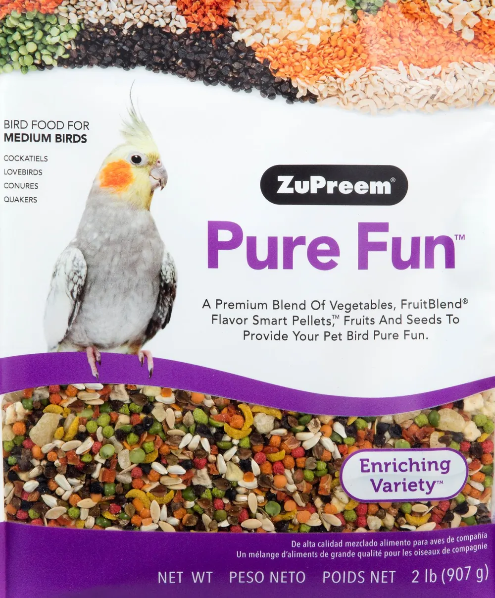 Zupreem Cockatiel & Cockatoo^Pure Fun Enriching Variety Medium Bird Food, 2-lb